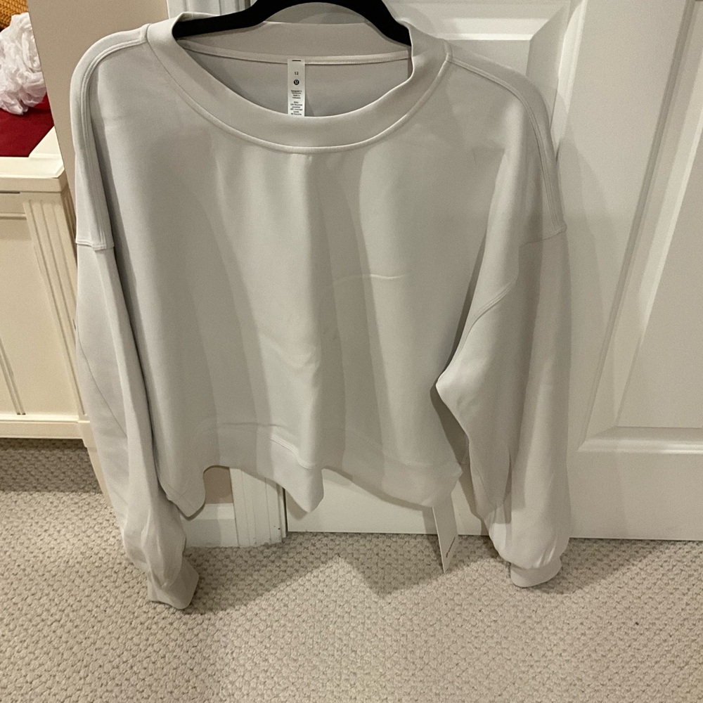 NWT Lululemon Perfectly Oversized Cropped Crew – White Opal – Size 12